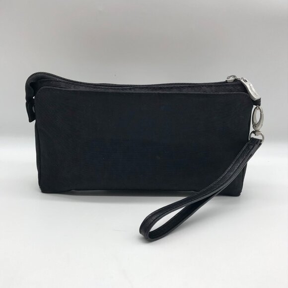 Baggallini Black Subtle Leopard Print Wristlet Clutch Bag - Picture 2 of 10